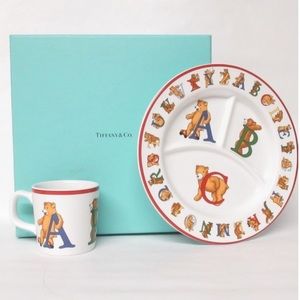 vintage TIFFANY & CO. Alphabet Bears BABY DISH SET Tiffany box included